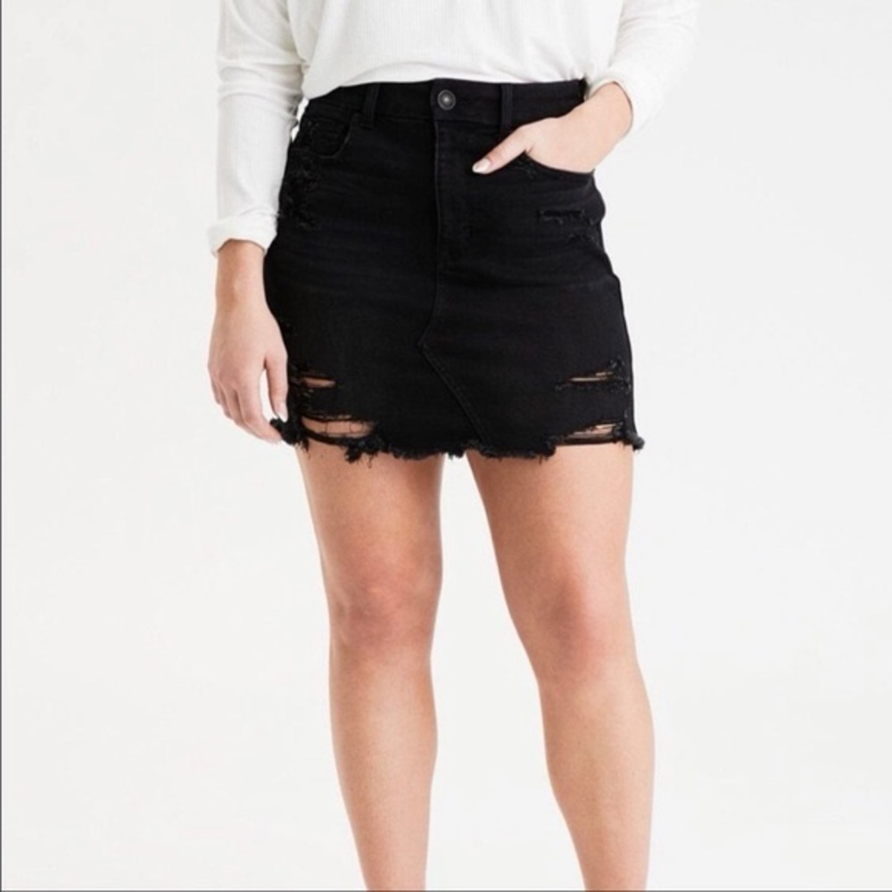 American Eagle Black Denim Skirt